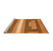 Sideview of Machine Washable Abstract Orange Modern Area Rugs, wshabs358org