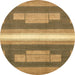 Round Abstract Yellow Modern Rug, abs358