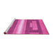 Sideview of Machine Washable Abstract Pink Modern Rug, wshabs358pnk