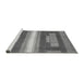 Sideview of Machine Washable Abstract Gray Modern Rug, wshabs358gry