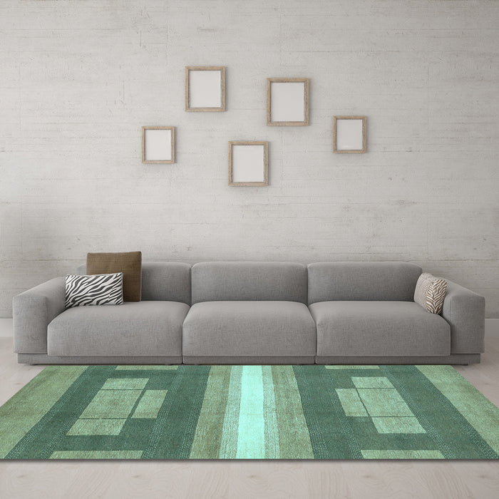 Machine Washable Abstract Light Blue Modern Rug in a Living Room, wshabs358lblu