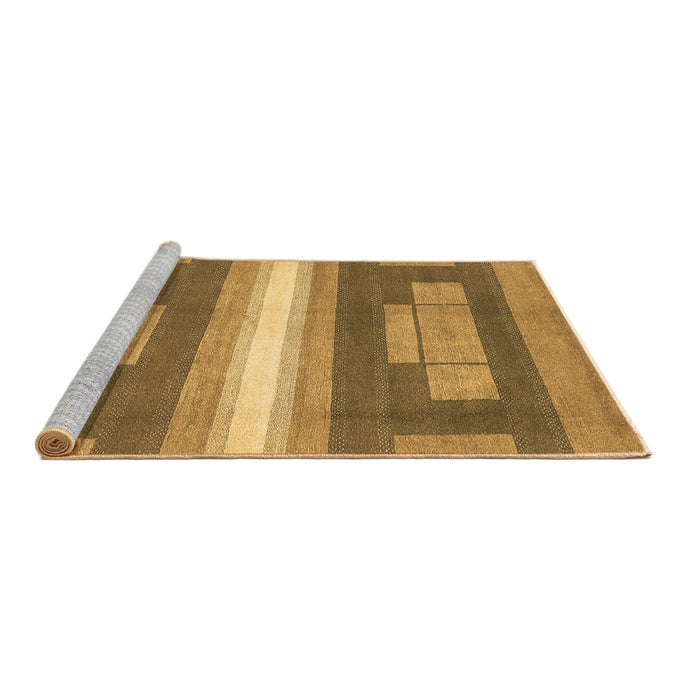 Sideview of Machine Washable Abstract Brown Modern Rug, wshabs358brn