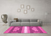 Machine Washable Abstract Pink Modern Rug in a Living Room, wshabs358pnk