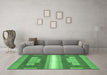 Machine Washable Abstract Emerald Green Modern Area Rugs in a Living Room,, wshabs358emgrn