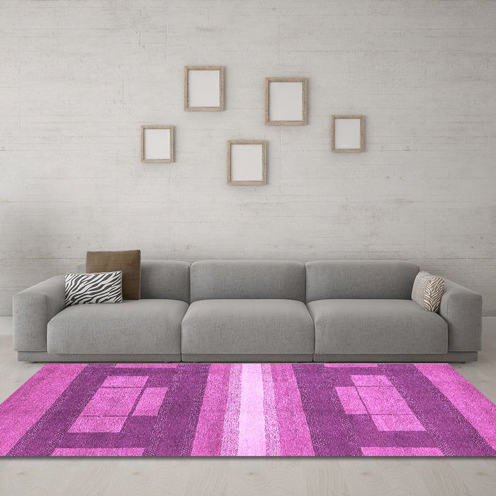 Machine Washable Abstract Purple Modern Area Rugs in a Living Room, wshabs358pur