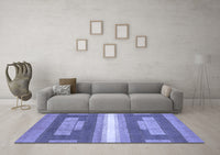 Machine Washable Abstract Blue Modern Rug, wshabs358blu