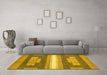 Machine Washable Abstract Yellow Modern Rug in a Living Room, wshabs358yw