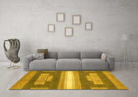 Machine Washable Abstract Yellow Modern Rug, wshabs358yw