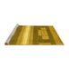 Sideview of Machine Washable Abstract Yellow Modern Rug, wshabs358yw