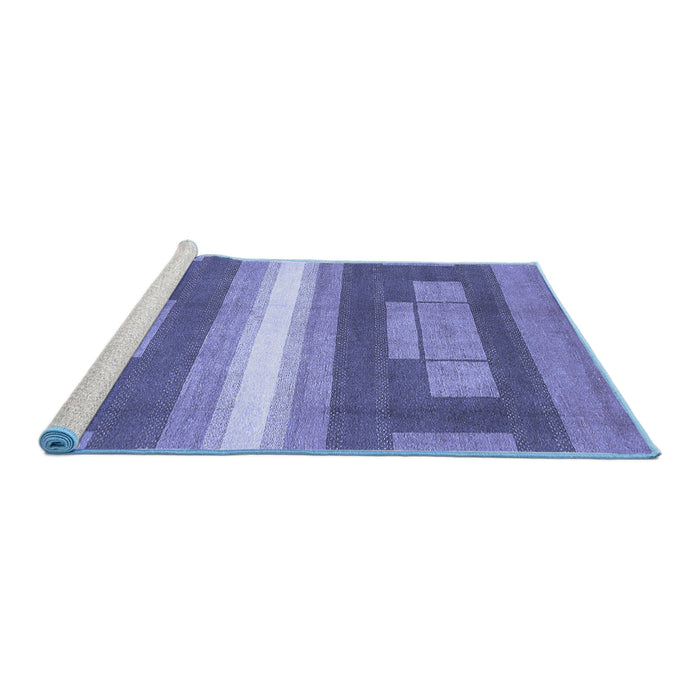 Sideview of Machine Washable Abstract Blue Modern Rug, wshabs358blu