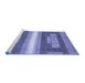 Sideview of Machine Washable Abstract Blue Modern Rug, wshabs358blu