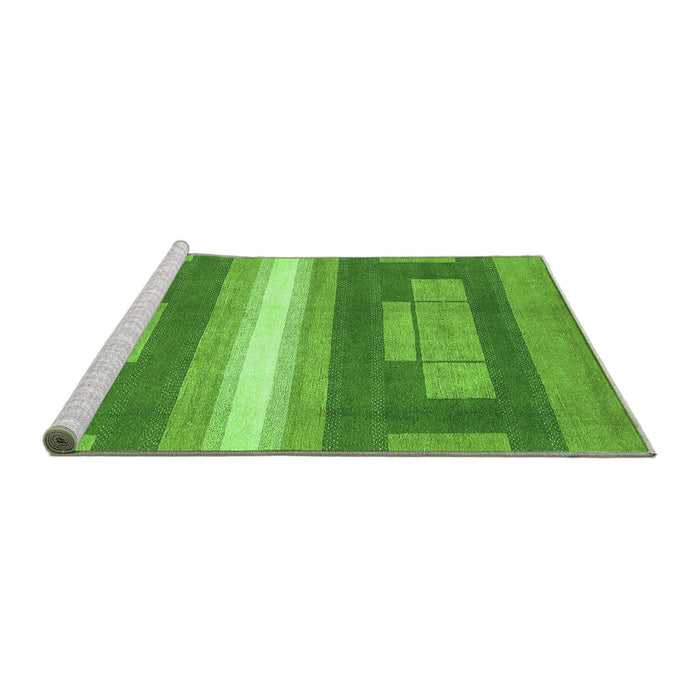 Sideview of Machine Washable Abstract Green Modern Area Rugs, wshabs358grn
