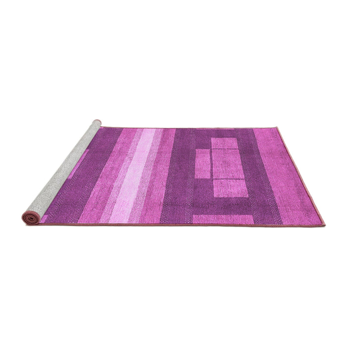 Sideview of Machine Washable Abstract Purple Modern Area Rugs, wshabs358pur