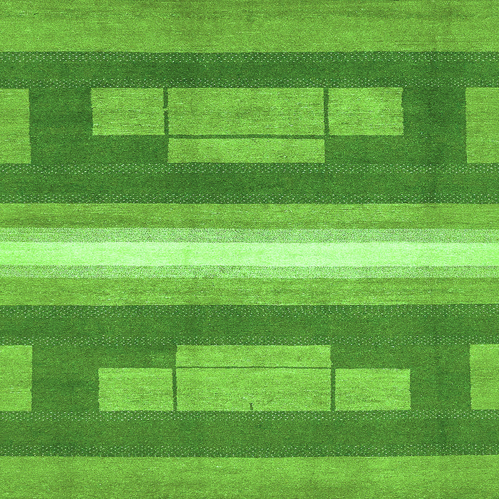 Square Machine Washable Abstract Green Modern Area Rugs, wshabs358grn
