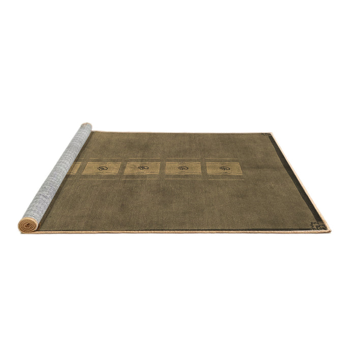 Sideview of Machine Washable Abstract Brown Modern Rug, wshabs3590brn