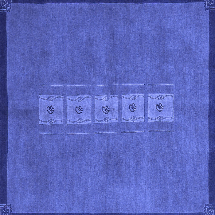 Square Abstract Blue Modern Rug, abs3590blu