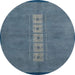 Round Abstract Cadet Blue Green Modern Rug, abs3590