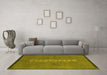 Machine Washable Abstract Yellow Modern Rug in a Living Room, wshabs3590yw