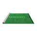 Sideview of Machine Washable Abstract Green Modern Area Rugs, wshabs3590grn