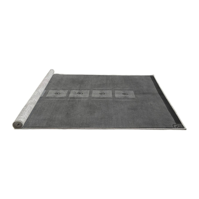 Sideview of Machine Washable Abstract Gray Modern Rug, wshabs3590gry