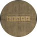 Round Abstract Brown Modern Rug, abs3590brn