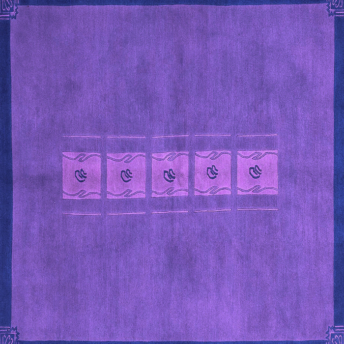 Square Machine Washable Abstract Purple Modern Area Rugs, wshabs3590pur