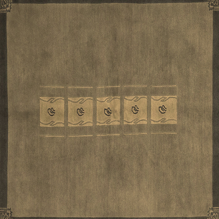 Square Abstract Brown Modern Rug, abs3590brn