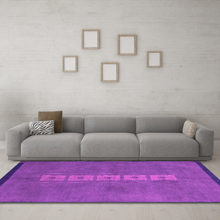 Machine Washable Abstract Pink Modern Rug in a Living Room, wshabs3590pnk