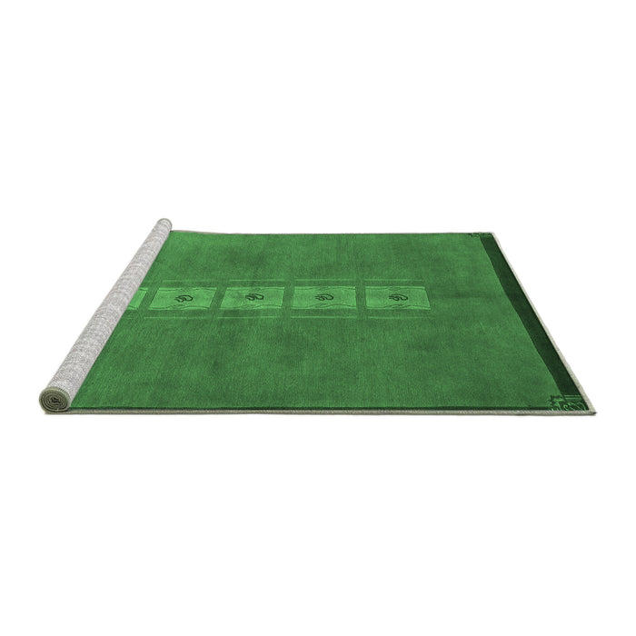 Sideview of Machine Washable Abstract Emerald Green Modern Area Rugs, wshabs3590emgrn