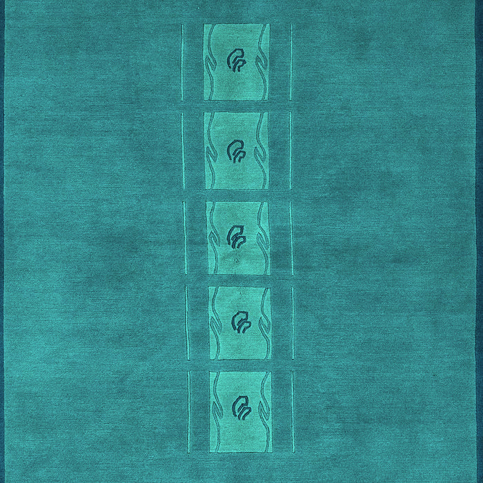 Machine Washable Abstract Turquoise Modern Area Rugs, wshabs3590turq