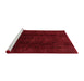 Sideview of Machine Washable Abstract Tomato Red Rug, wshabs3591