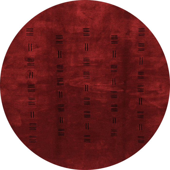 Round Machine Washable Abstract Orange Modern Area Rugs, wshabs3591org