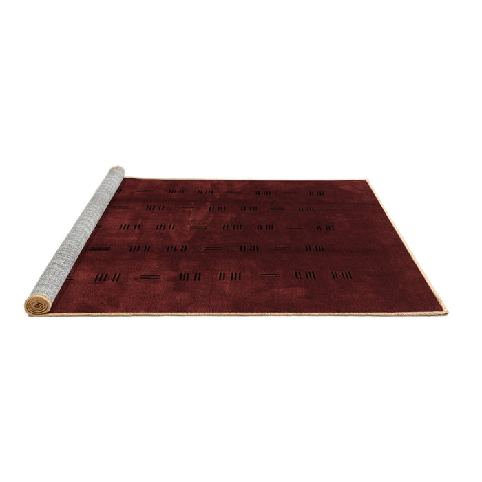 Sideview of Machine Washable Abstract Brown Modern Rug, wshabs3591brn