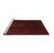 Sideview of Machine Washable Abstract Brown Modern Rug, wshabs3591brn