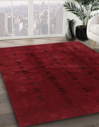 Abstract Red Modern Rug, abs3591