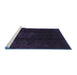 Sideview of Machine Washable Abstract Blue Modern Rug, wshabs3591blu