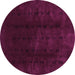 Round Machine Washable Abstract Purple Modern Area Rugs, wshabs3591pur