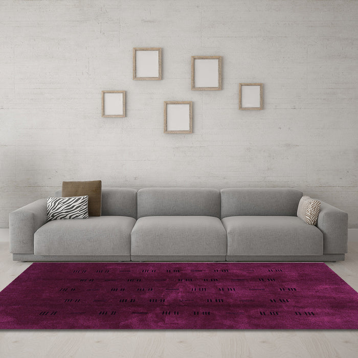 Machine Washable Abstract Purple Modern Area Rugs in a Living Room, wshabs3591pur
