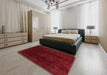 Abstract Red Modern Rug in a Bedroom, abs3591