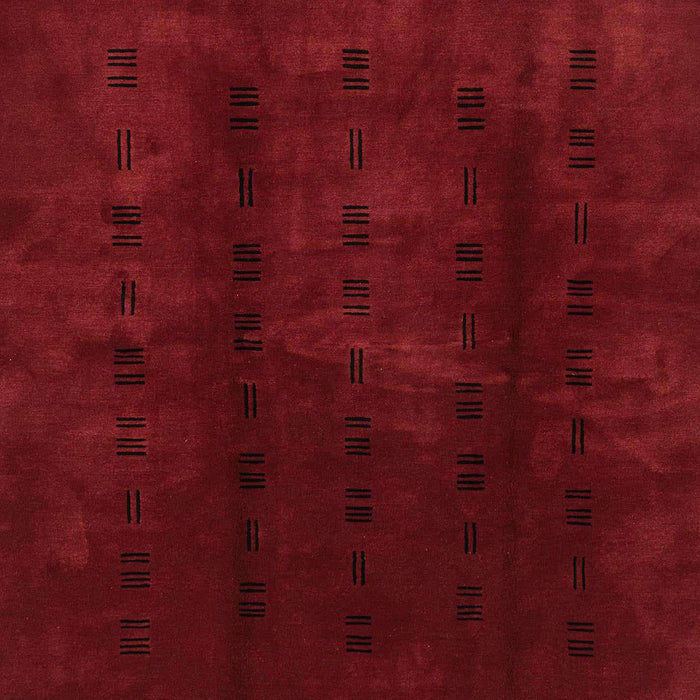 Machine Washable Abstract Tomato Red Rug, wshabs3591