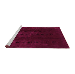 Sideview of Machine Washable Abstract Pink Modern Rug, wshabs3591pnk