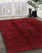 Abstract Red Modern Rug in Family Room, abs3591