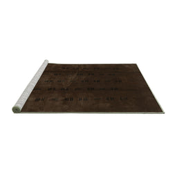 Sideview of Machine Washable Abstract Turquoise Modern Area Rugs, wshabs3591turq