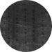 Round Machine Washable Abstract Gray Modern Rug, wshabs3591gry