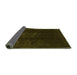 Sideview of Abstract Green Modern Rug, abs3591grn