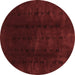 Round Abstract Brown Modern Rug, abs3591brn