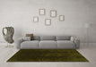 Machine Washable Abstract Green Modern Area Rugs in a Living Room,, wshabs3591grn