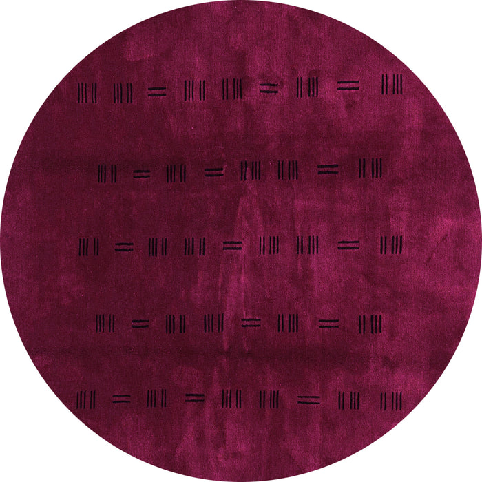 Round Machine Washable Abstract Pink Modern Rug, wshabs3591pnk