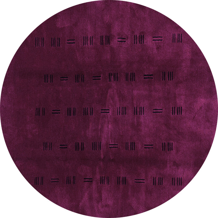 Round Abstract Purple Modern Rug, abs3591pur