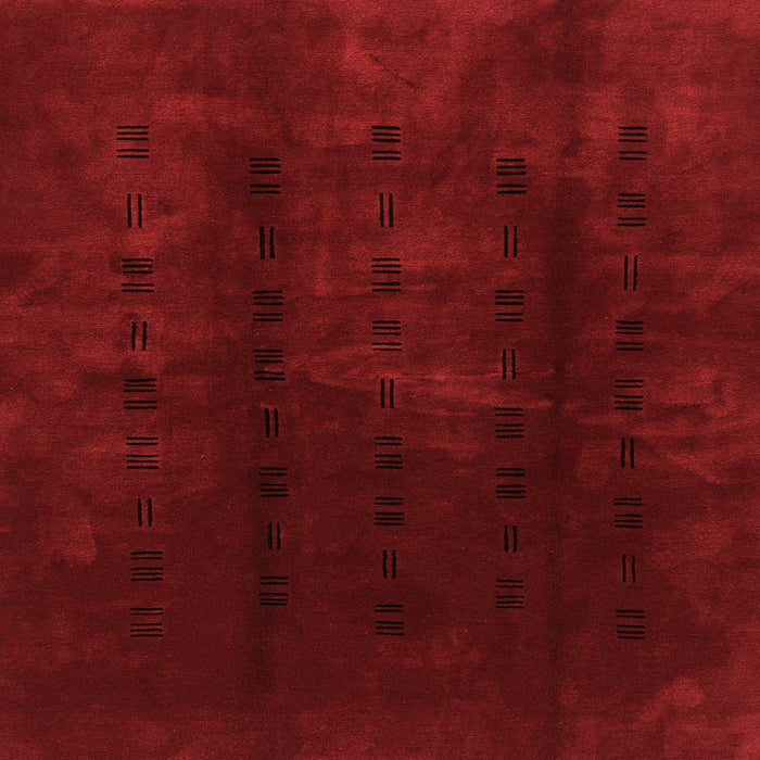 Square Machine Washable Abstract Orange Modern Area Rugs, wshabs3591org